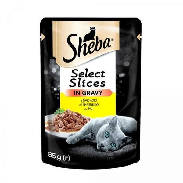 Влажный корм Sheba Black&Gold Select Slices с курицей для кошек кусочки в соусе 85 г (4770608257170) VZ000078514F фото