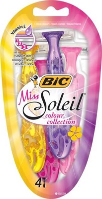 Набір бритв Bic Miss Soleil colour collection без змінних картриджів 4 шт (3086123303843) VZВ00149081NF фото