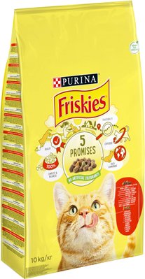 Сухой корм Purina Friskies для кошек с говядиной, курицей, овощами 10 кг.( 5997204569004) VZ000071148F фото