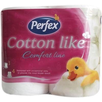 Туалетная бумага Perfex Cotton Like Comfort Line 3 слоя 4 рулона (8606108597262) VZВ00141812NF фото