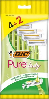 Набір бритв без змінних картриджів Bic Pure 3 Lady 4 + 2 шт. (3086126727370) VZВ00155018NF фото