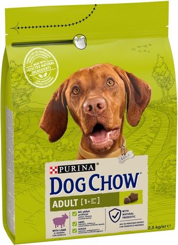 Сухой корм для взрослых собак Dog Chow Adult с ягненком 2.5 кг (7613034485946) VZ000029976F фото