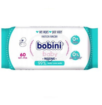 Вологі серветки для дітей Bobini Baby 60 шт (5900931031607) VZ000077545F фото