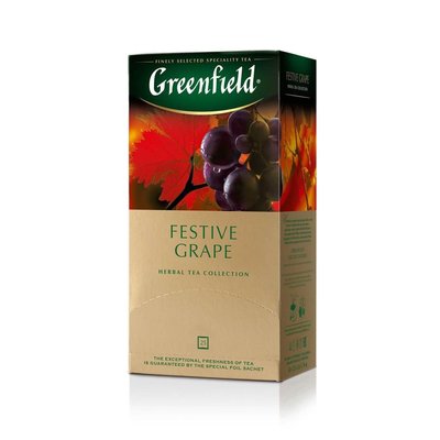 Чай Greenfield Festive Grape Трав'яний пакетований 25 х 2 г (4823096802725) VZ000025410F фото