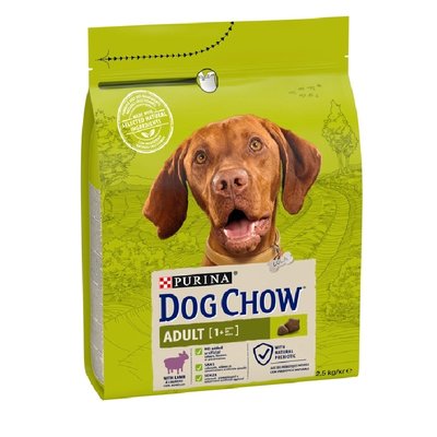 Сухой корм для взрослых собак Dog Chow Adult с ягненком 2.5 кг (7613034485946) VZ000029976F фото