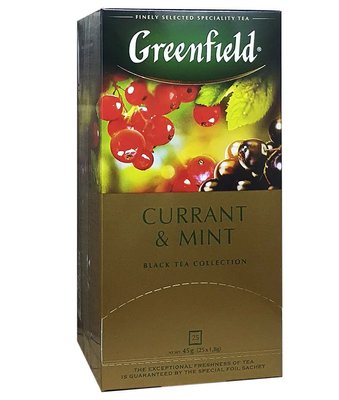Чай Greenfield Currant & Mint Чорний з м'ятою і смородиною пакетований 25 х 1.8 г (4823096804958) VZ000026531F фото