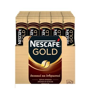 Кава Nescafe Gold розчинна в стіках 25 шт (8445290777461) VZ000076713F фото