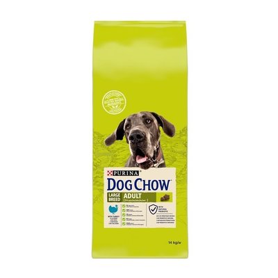 Сухой корм Dog Chow Large Breed для собак больших пород от 2 лет с индейкой 14 кг (7613034487926) VZ000030009F фото