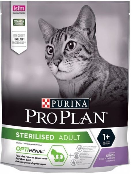 Сухой корм PRO PLAN Sterilised Adult 1+ Renal Plus для стерилизованных кошек, с индейкой 400 г. ( 7613033564673) VZ000076299F фото