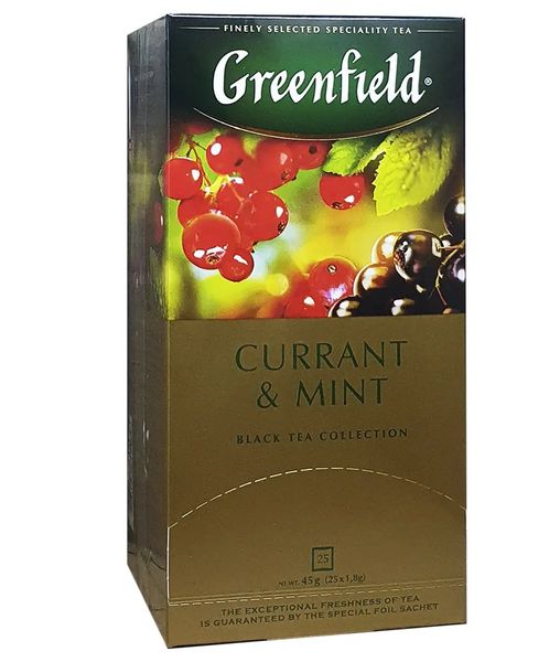 Чай Greenfield Currant & Mint Черный с мятой и смородиной пакетированный 25 х 1.8 г (4823096804958) VZ000026531F фото