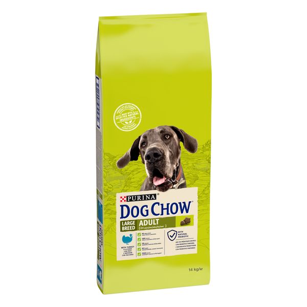 Сухой корм Dog Chow Large Breed для собак больших пород от 2 лет с индейкой 14 кг (7613034487926) VZ000030009F фото