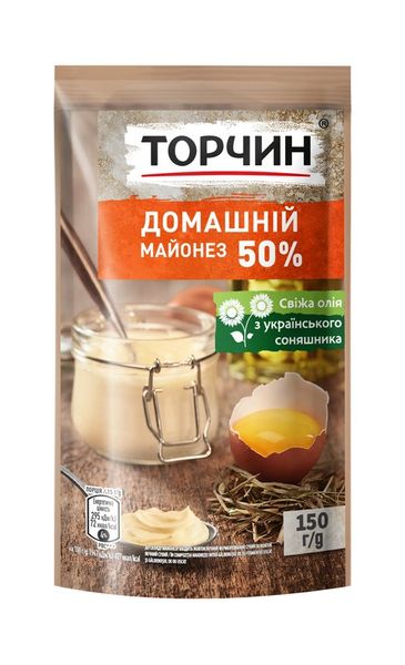 Майонез Торчин Домашний 50% 150 г (4820001316223) VZ000077068F фото