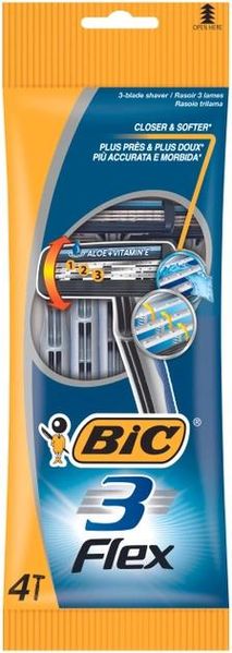 Набір бритв Bic Flex 3 без змінних катриджів 4 шт (3086123242524) VZВ00148666NF фото