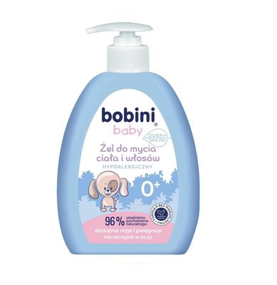 Гель для миття тіла та волосся Bobini Baby гіпоалергенний 300 мл (5900931034097) VZ000077548F фото