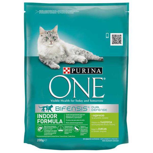 Сухой корм кошек Purina One Indoor Formula Cat 200г. (7613034604996) VZ000069192F фото