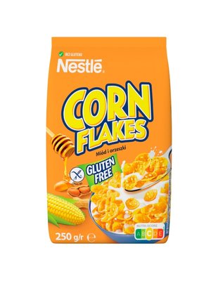 Готовий сухий сніданок Nestle Corn Flakes Honey&Nut безглютенові пластівці з медом та арахісом 250 г (5900020000538) VZ000073885F фото