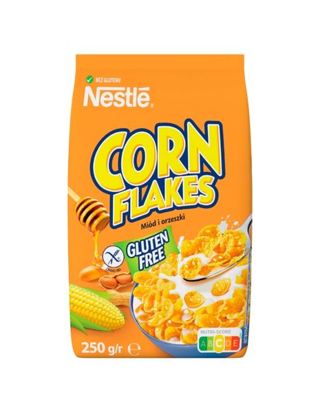 Готовый сухой завтрак Nestle Corn Flakes Honey&Nut безглютеновые хлопья с медом и арахисом 250 г (5900020000538) VZ000073885F фото