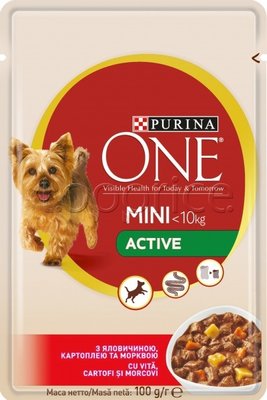 Вологий корм для собак Purina One Mini Adult з яловичиною та картоплею в підливі, 100 г.( 7613036473477) VZ000070600F фото