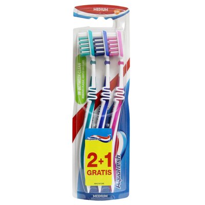 Зубная щетка Aquafresh Intense Clean medium 2+1 шт (5054563931085) VZВ00281934NF фото