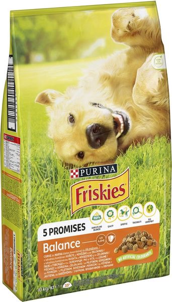 Сухой полнорационный корм для взрослых собак Purina Friskies с курицей и овощами 10 кг. (7613031395491) VZ000071263F фото