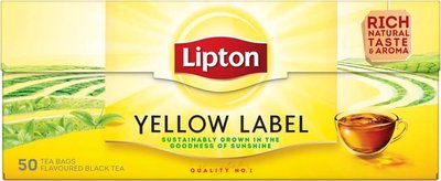 Чай чорний байховий Lipton Yellow Label 50 пак (8711200461646) VZ000074030F фото