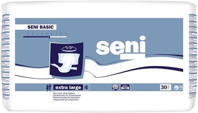 Підгузки для дорослих Seni Basic Extra Large 30 шт. (5900516693817) VZВ00143381NF фото
