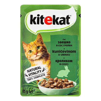 Влажный корм для кошек Kitekat с кроликом в соусе 85 г (5900951307324) VZ000077366F фото