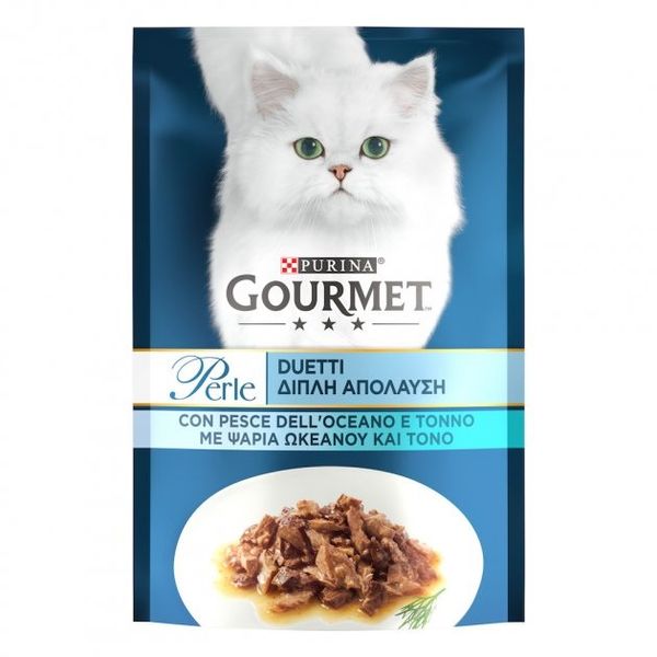 Влажный корм для кошек Purina Gourmet Perle Duo с океанической рыбой и тунцем 85 г (7613033580130) VZ000073619F фото