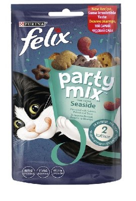 Ласощі Purina Felix Party Mix Ocean Mix для котів, океанічний мікс зі смаком лосося та форелі, 60 г. (7613287631435) VZ000074516F фото