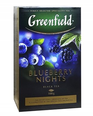 Чай Greenfield Blueberry Nigh Черный с черникой листовой 100 г ( 4823096802428) VZ000029544F фото