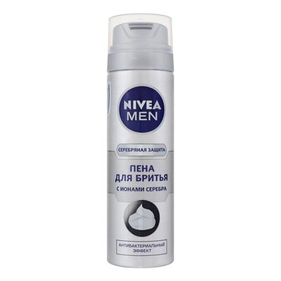 Піна для гоління Nivea Men Срібний захист з іонами срібла і екстрактом ромашки 200 мл (4005808540181) VZВ00279801NF фото