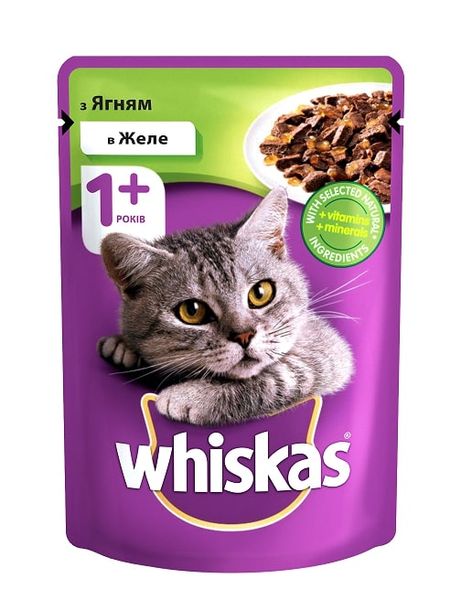 Влажный корм для кошек Whiskas с ягненком в желе 85 г. (5900951302176) VZ000076142F фото