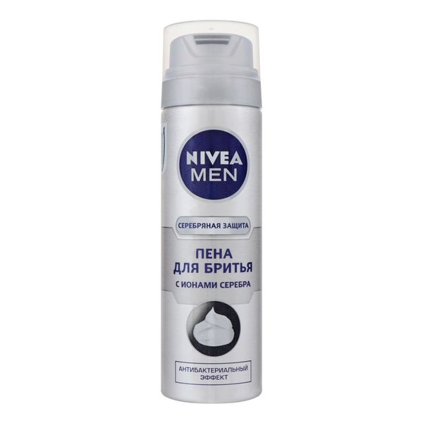 Пена для бритья Nivea Men Серебряная защита с ионами серебра и экстрактом ромашки 200 мл (4005808540181) VZВ00279801NF фото