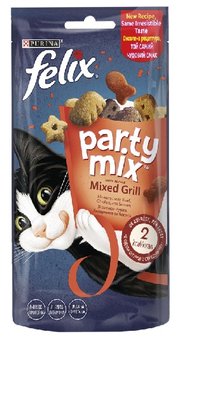 Ласощі для котів Purina Felix Party Mix Гриль Мікс зі смаком курки, яловичини та лосося 60г. (7613287631404) VZ000074517F фото