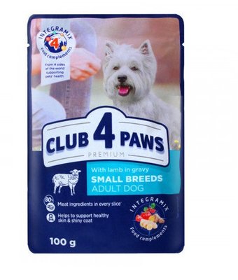 Вологий корм Club 4 Paws для собак малих порід Ягня в соусі 100г. (4820215363464) VZ000063346F фото