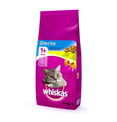 Сухой корм для стерилизованных кошек Whiskas с курицей 14 кг (5900951259418) VZ000075879F фото