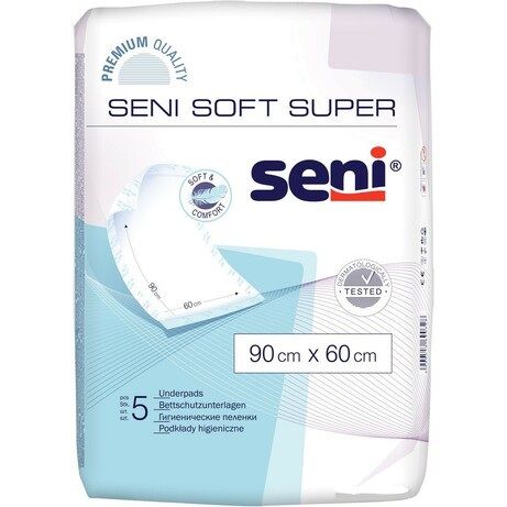 Пеленки для младенцев Seni Soft Super 90х60 см 5 шт (5900516690328) VZВ00189857NF фото