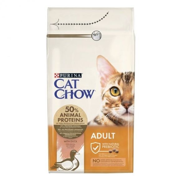 Сухой корм Cat Chow Adult для взрослых кошек с уткой 1.5 кг (7613035394117) VZ000062194F фото