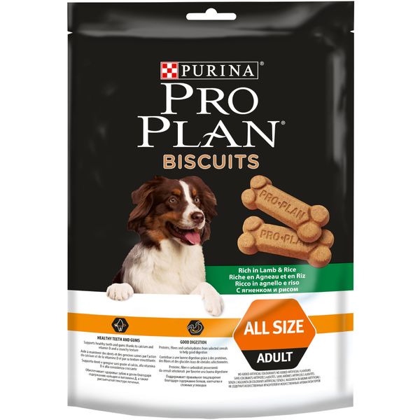 Сладость для взрослых собак Purina Pro Plan Biscuits печенье с лососем и рисом 400 г (8711639251993) VZ000074375F фото