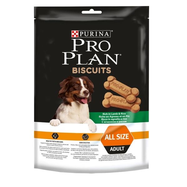 Сладость для взрослых собак Purina Pro Plan Biscuits печенье с лососем и рисом 400 г (8711639251993) VZ000074375F фото