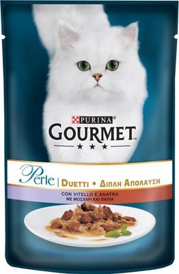 Влажный корм для кошек Purina Gourmet Perle Duo с телятиной и уткой 85 г (7613033580024) VZ000073479F фото