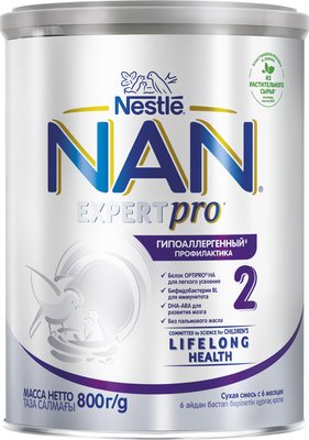 суміш Nestle NAN Expert Pro Гіпоалергенна 2 для дітей від 6 місяців 800 г (7613038298658) VZВ00297626NF фото