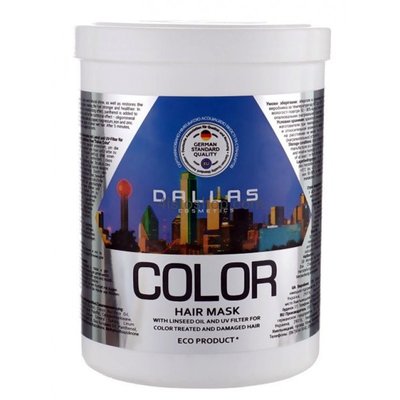 Маска для фарбованого волосся Dallas Color з лляною олією й УФ-фільтром 1 л (4260637723260) VZВ00281092NF фото