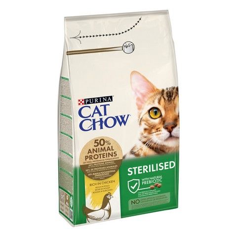 Сухой корм CAT CHOW Sterilised для взрослых кошек после стерилизации, с курицей 1.5 кг (7613032233396) VZ000030047F фото