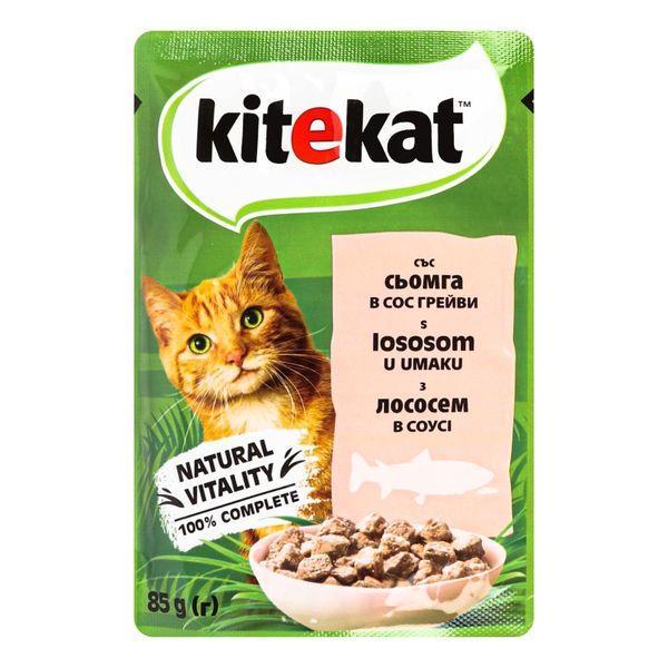 Влажный корм для кошек Kitekat с лососем в соусе 85 г (5900951307348) VZ000077369F фото