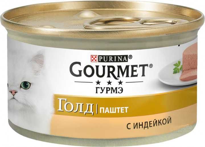 Влажный корм GOURMET Gold для взрослых кошек, паштет с индейкой 85 г (7613031380992) VZ000016710F фото