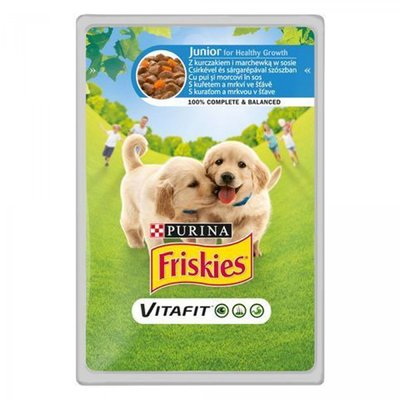 Влажный корм для собак Purina Friskies Junior с курицей и морковью в соусе 100 г (7613035800861) VZ000072574F фото