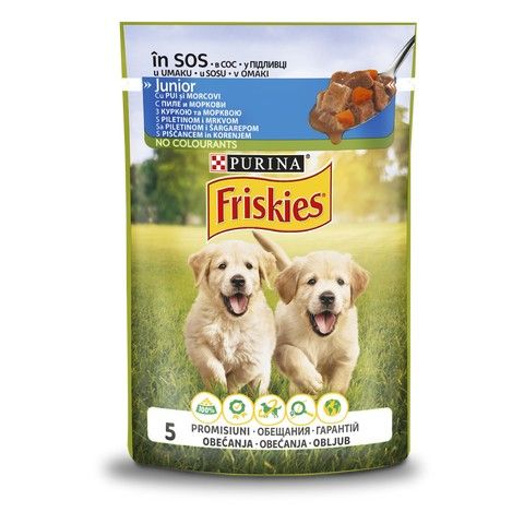 Влажный корм для собак Purina Friskies Junior с курицей и морковью в соусе 100 г (7613035800861) VZ000072574F фото