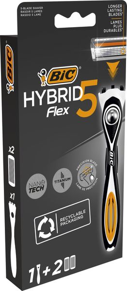 Станок для гоління Bic Flex 5 Hibrid чоловічий з 2 змінними картриджами 1 шт (3086123644922) VZВ00196272NF фото