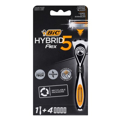 Станок для гоління Bic Flex 5 Hibrid чоловічий з 4 змінними картриджами 1 шт (3086123644984) VZВ00196236NF фото